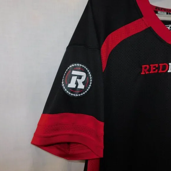 New Era Men's 3XL Ottawa Redblacks Replica Home Jersey CFL Red Black Football - Picture 7 of 10